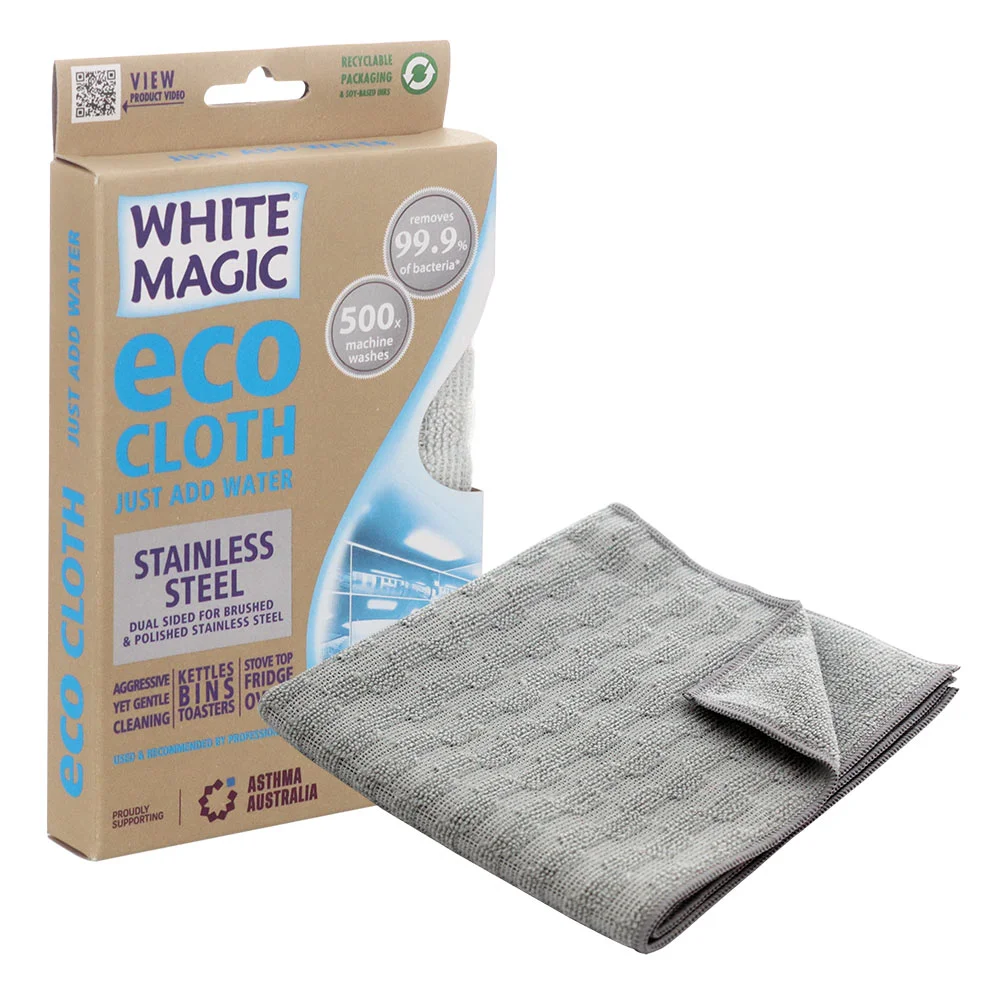 White Magic Eco Cloth Stainless Steel Cloth, Dual Sided For Brushed & Polished Stainless Steel - Image 2