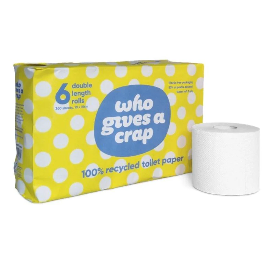 Who Gives a Crap 100% Recycled 6 Pack Toilet Paper, Super Soft