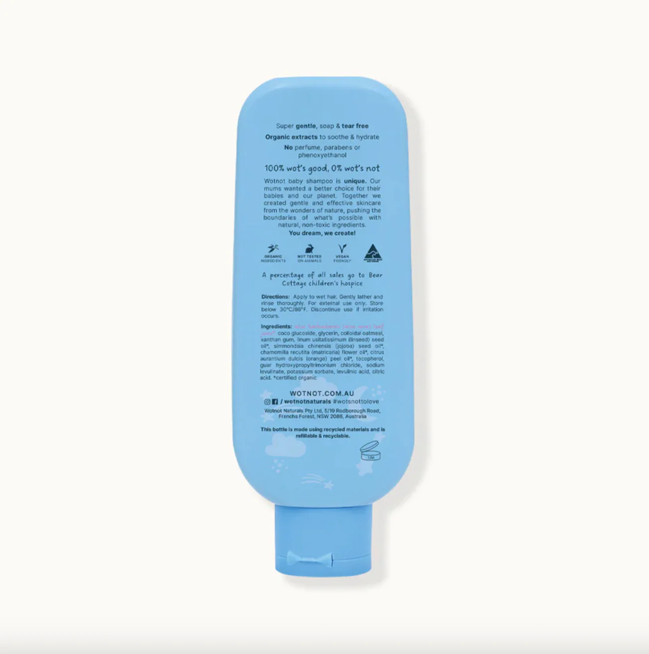 Wotnot Naturals 100% Natural Baby Shampoo 250mL, With Nourishing Colloidal & Oatmeal - Image 2
