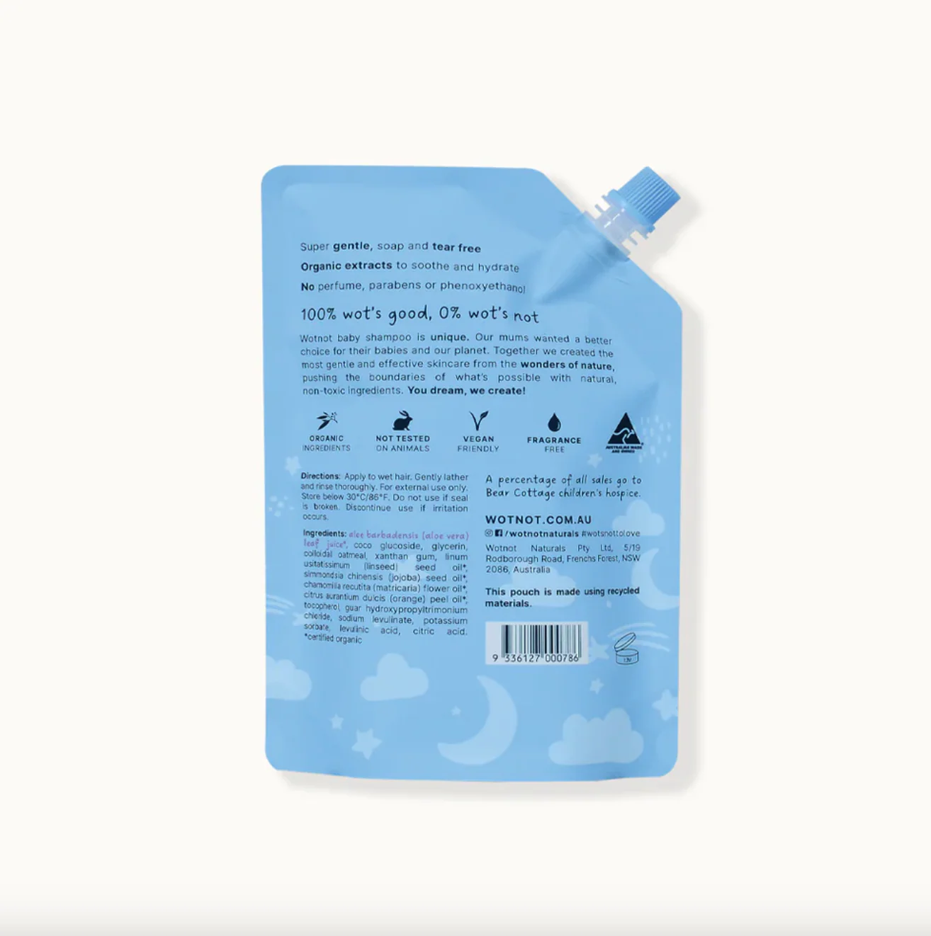 Wotnot Naturals 100% Natural Baby Shampoo Refill Pack 500mL, With Natural Colloidal & Oatmeal - Image 3