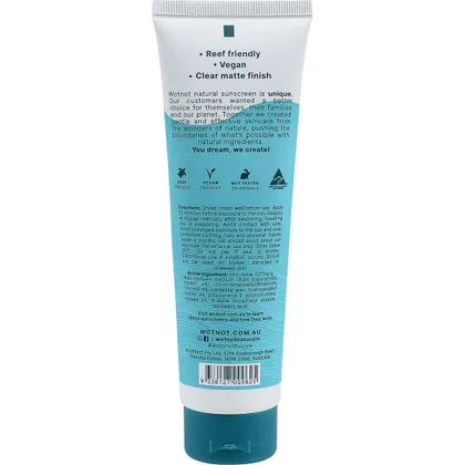 Wotnot Naturals Natural Sunscreen SPF 50+Broad Spectrum 125g, Clear Matte Finish - Image 6