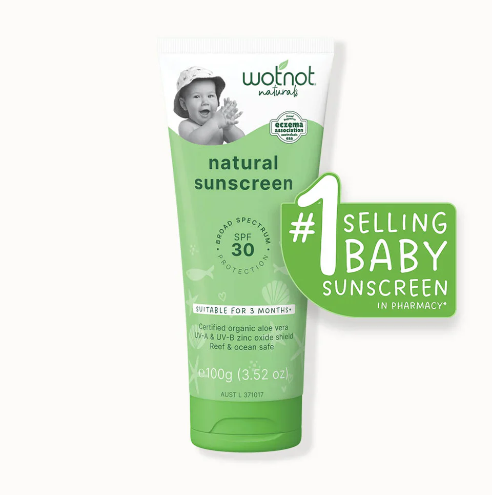 Wotnot Naturals Natural Sunscreen SPF30 Broad Spectrum Protection 100g, Suitable For Sensitive Skin