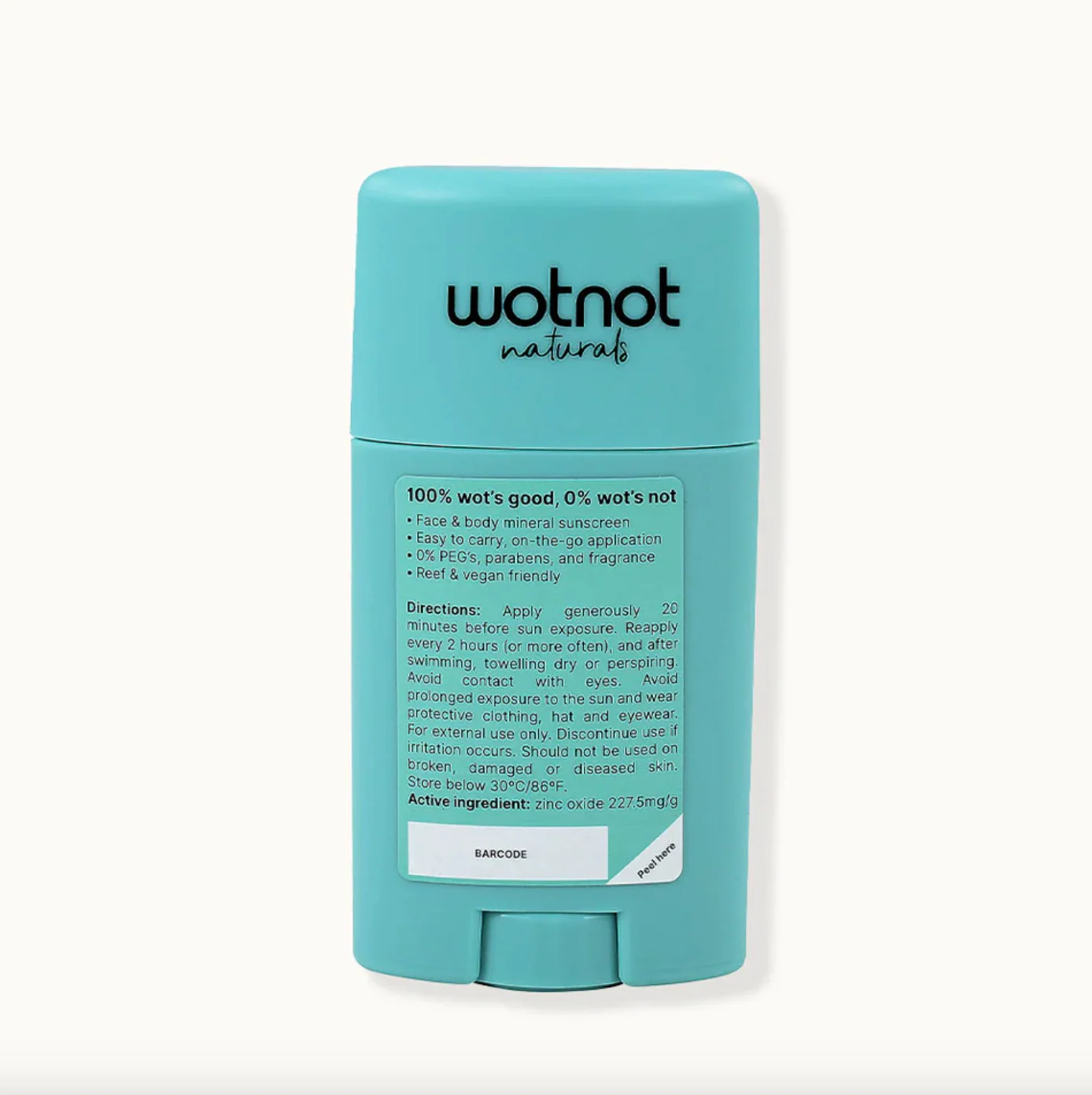 Wotnot Naturals Natural Zinc Sunscreen Stick SPF50 45g, Suitable For Sensitive Skin - Image 4
