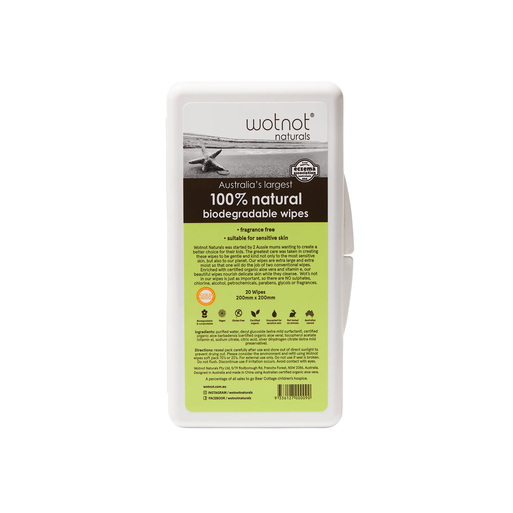 Wotnot Naturals 100% Natural Baby Wipes 20 Pack, with Travel Hard Case - Image 3
