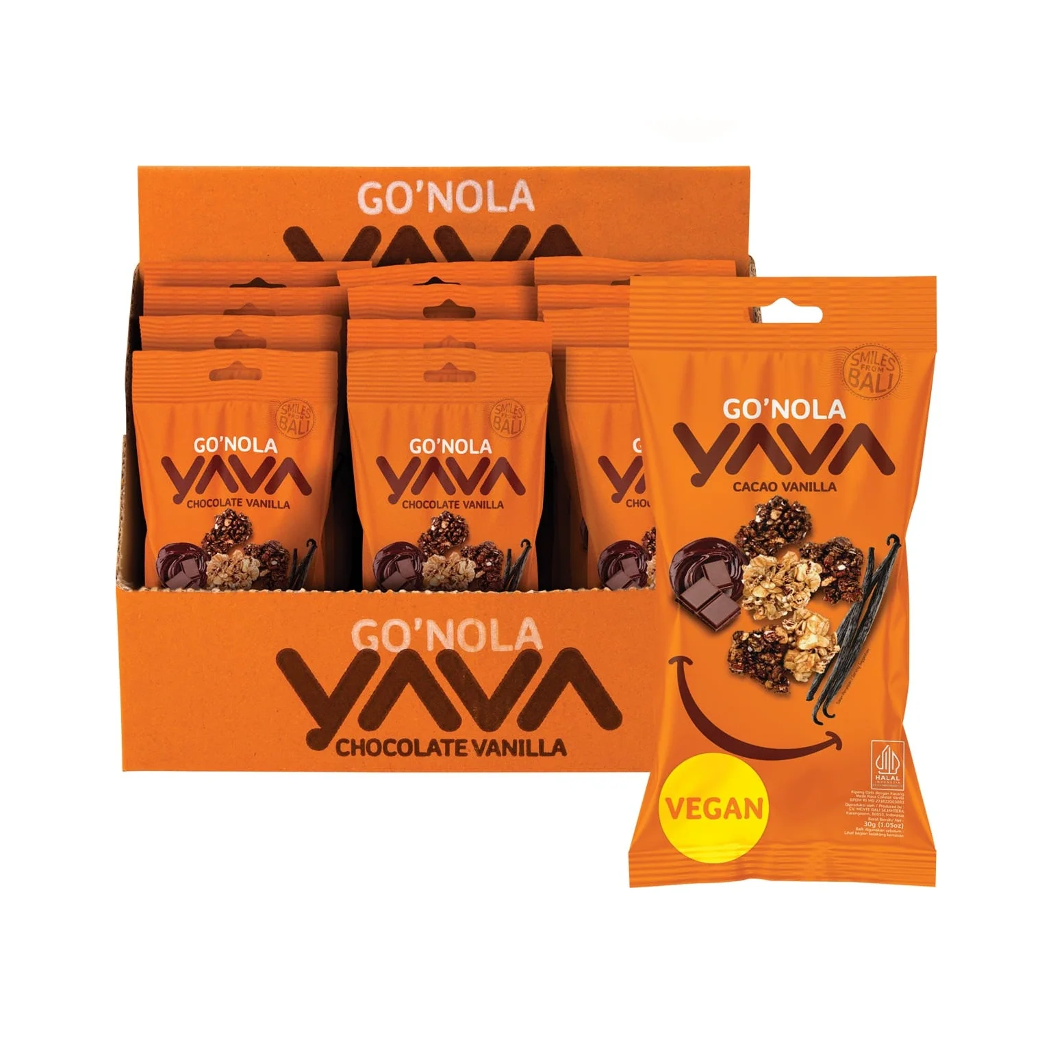 Yava Go'Nola Bites Chocolate Vanilla Flavour 30g Single Or 30g X 12 Carton, Chocolate Vanilla Flavour - Image 2