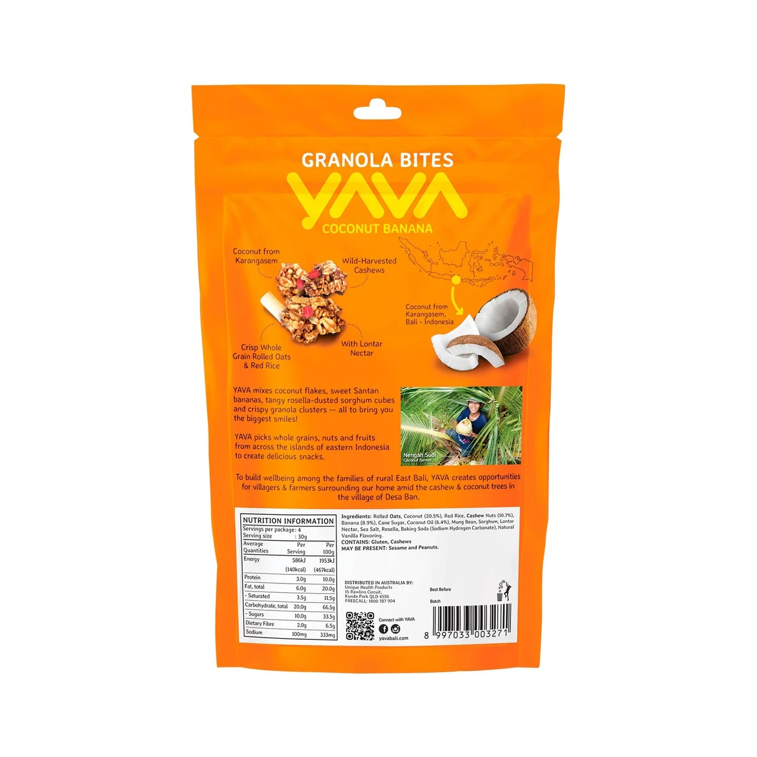 Yava Granola Bites 125g, Coconut Banana Flavour - Image 2