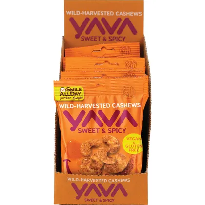 Yava Wild Harvested Sweet & Spicy Cashews 35g Single Or 10 X 35g Carton, With Chilli & Garlic - Image 2