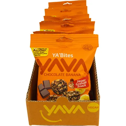 Yava YA'Bites Granola Snack Chocolate Banana 35g Single Or 35g X 8 Carton, The Perfect Granola Snack - Image 2