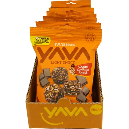 Yava YA'Bites Granola Snack Light Chocolate 35g Single Or 35g X 8 Carton, The Perfect Granola Snack - Image 2