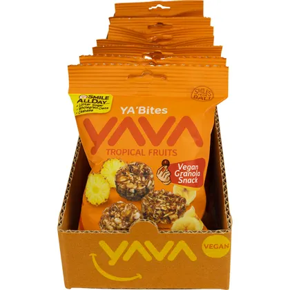 Yava YA'Bites Granola Snack Tropical Fruits 35g Single Or 35g X 8 Carton, The Perfect Granola Snack - Image 2