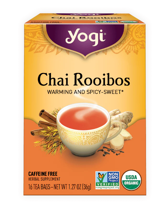 Yogi Herbal Tea 16 Bags, Chai Rooibos Warming & Spicy-Sweet