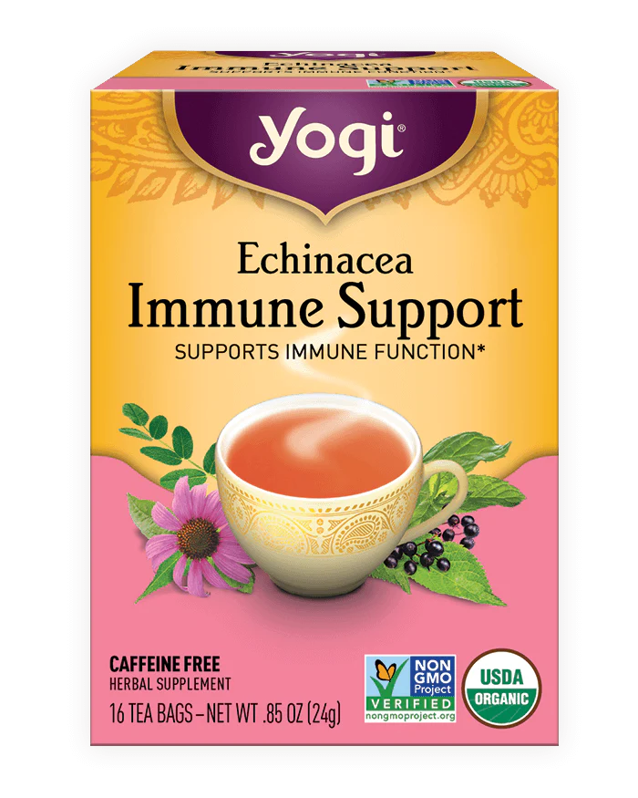 Yogi Herbal Tea 16 Bags, Echinacea Immune Support, Supports Immune Function