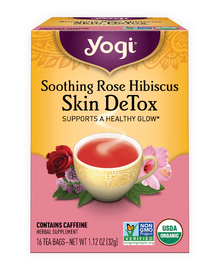 Yogi Tea Herbal Tea, Soothing Rose Hibiscus Skin DeTox 16 Bags