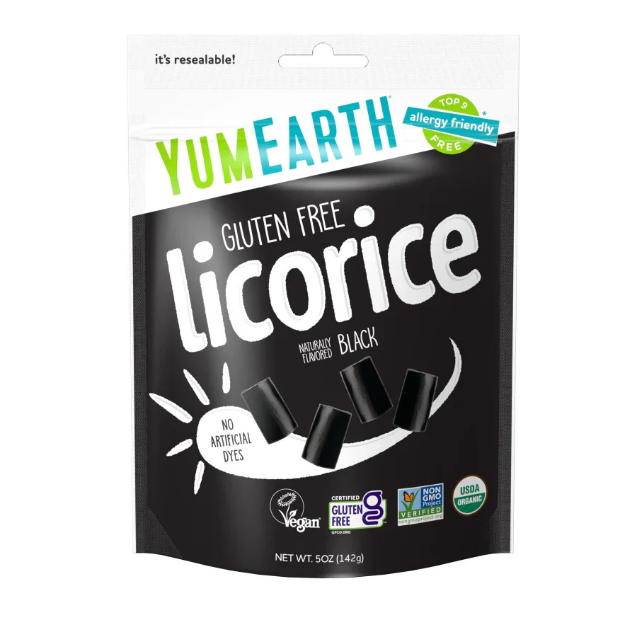 Yum Earth Black Licorice 142g, Certified Organic & Gluten Free