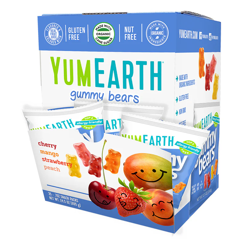 Yum Earth Organic Gummy Bears Single Snack Pack 19.8g Or A Box Of 35, Nut-Free & Gluten-Free - Image 5