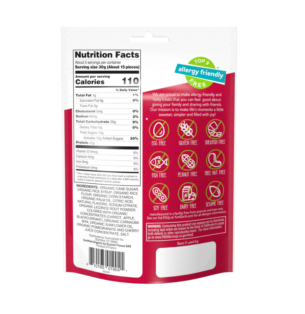 Yum Earth Pomegranate Licorice 142g, Certified Organic & Gluten Free - Image 4