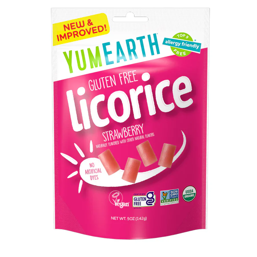 Yum Earth Strawberry Licorice 142g, Certified Organic & Gluten Free
