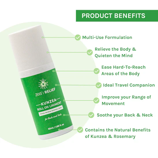Zea | Relief | Kunzea Pain Relief Roll On 50mL, On The Go No-Mess Applicator - Image 5