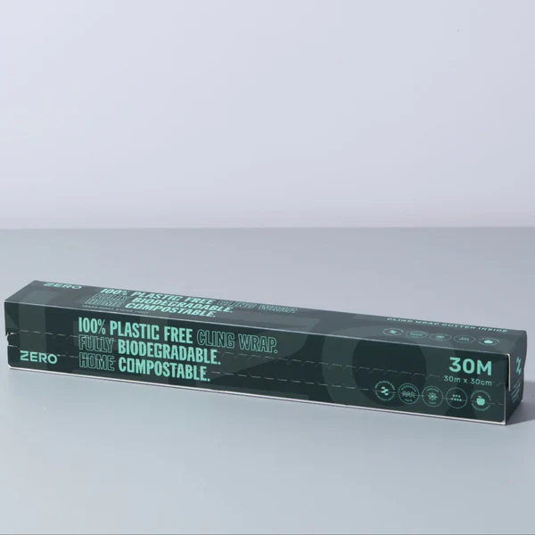 Zero Plastic-Free Cling Wrap 30m X 30 cm, Fully Biodegradable & Home Compostable