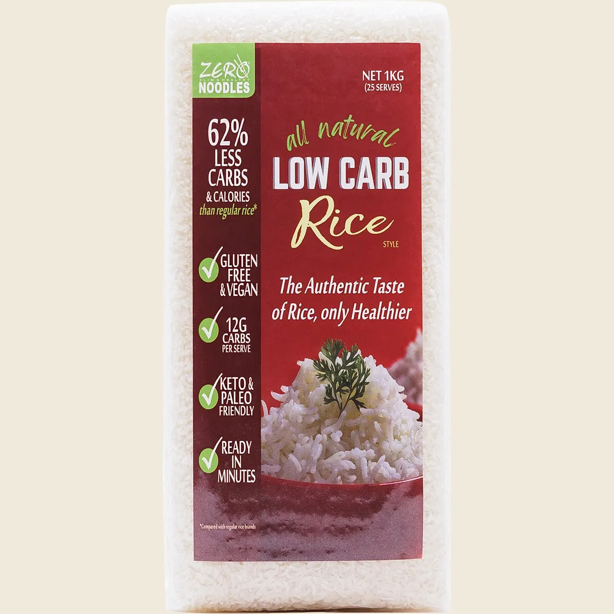 Zero Slim & Healthy Low Carb Rice 160g Or 1kg, Paleo & Keto - Image 4