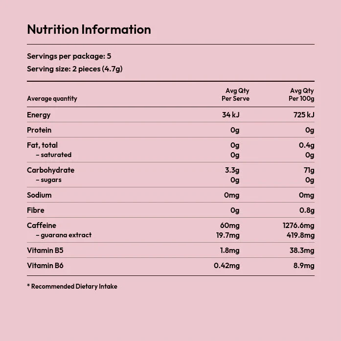 Zuum Clean Caffeine Energy Gum 10 Pieces 23.5g Or A Carton Of 16, Watermelon Flavour - Image 3
