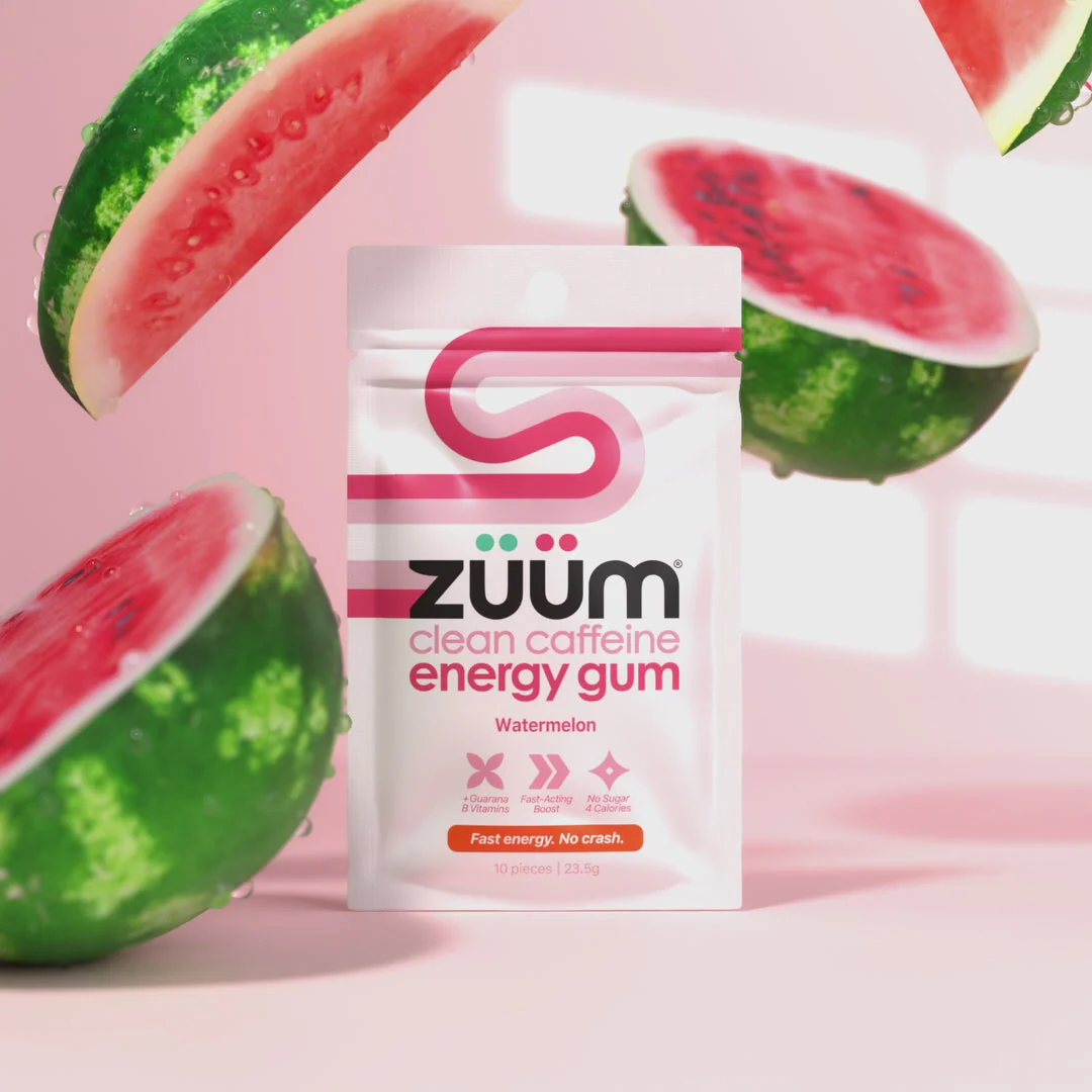 Zuum Clean Caffeine Energy Gum 10 Pieces 23.5g Or A Carton Of 16, Watermelon Flavour - Image 4